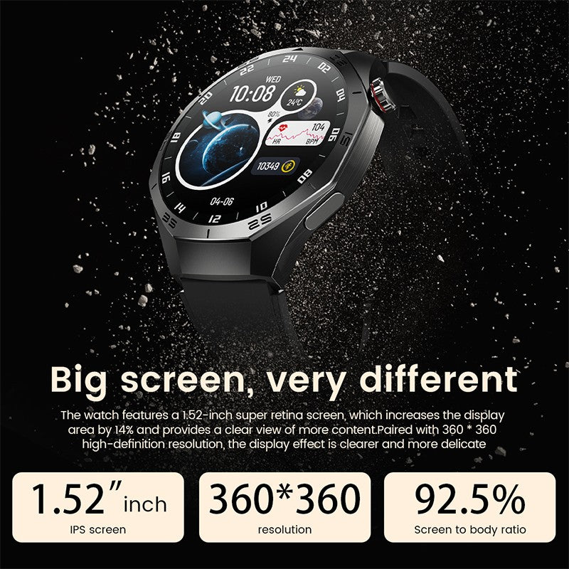 2025Novo Para Android e iOS Smartwatch Masculino Tela AMOLED GPS Rota de movimento Batimentos cardíacos Chamadas Bluetooth Smartwatch À Prova D'água
