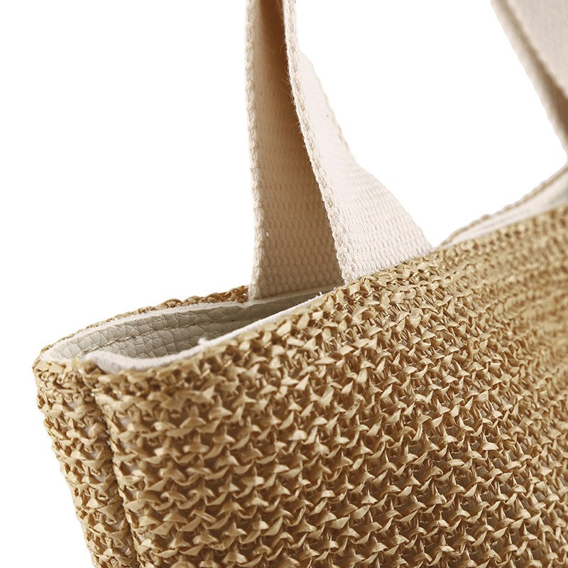 Beach Straw Shoulder Messenger Bag Women Bohemian Summer Woven Rattan Bucket Shoulder Handbag Handmade Crossbody Bags For Women