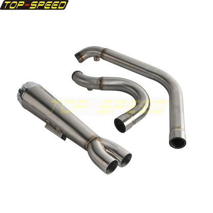 For Harley Dyna Wide Glide EFI FXDWGI FXDWG Motorcycle 2-in-1 Full Complete Exhaust System Stainless Steel Exhaust Muffler Pipe