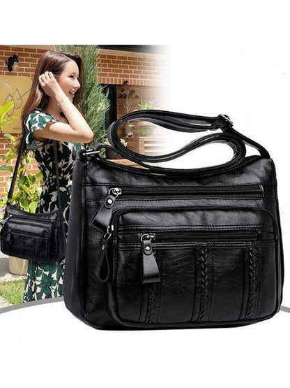 Women's Bag PU Multilayered Soft Leather Ladies Fashion Simple Shoulder Bags Mom's Bags Crossbody Bag