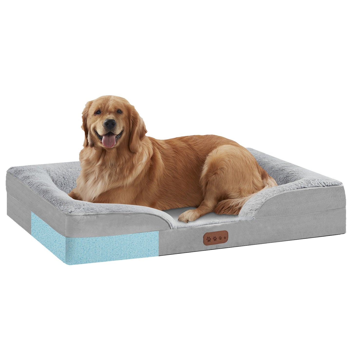 Tapete de dormir para cães de médio e grande porte Cama para cães quadrada Sofá para animais de estimação com espuma viscoelástica Almofada espessa e quente de inverno para cães Capa removível