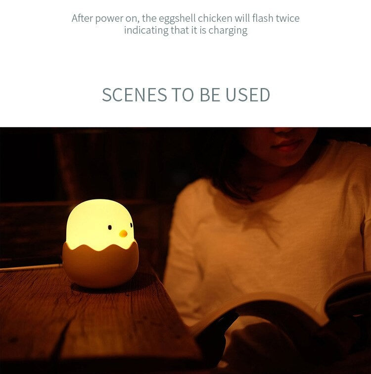 Duck Silicone Night Light for Children With Timer Usb Rechargeable Dimming Touch Lamp Sleeping Bedroom Cartoon Animal Decor Gift