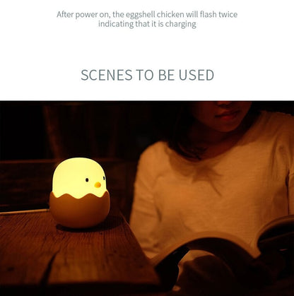 Duck Silicone Night Light for Children With Timer Usb Rechargeable Dimming Touch Lamp Sleeping Bedroom Cartoon Animal Decor Gift