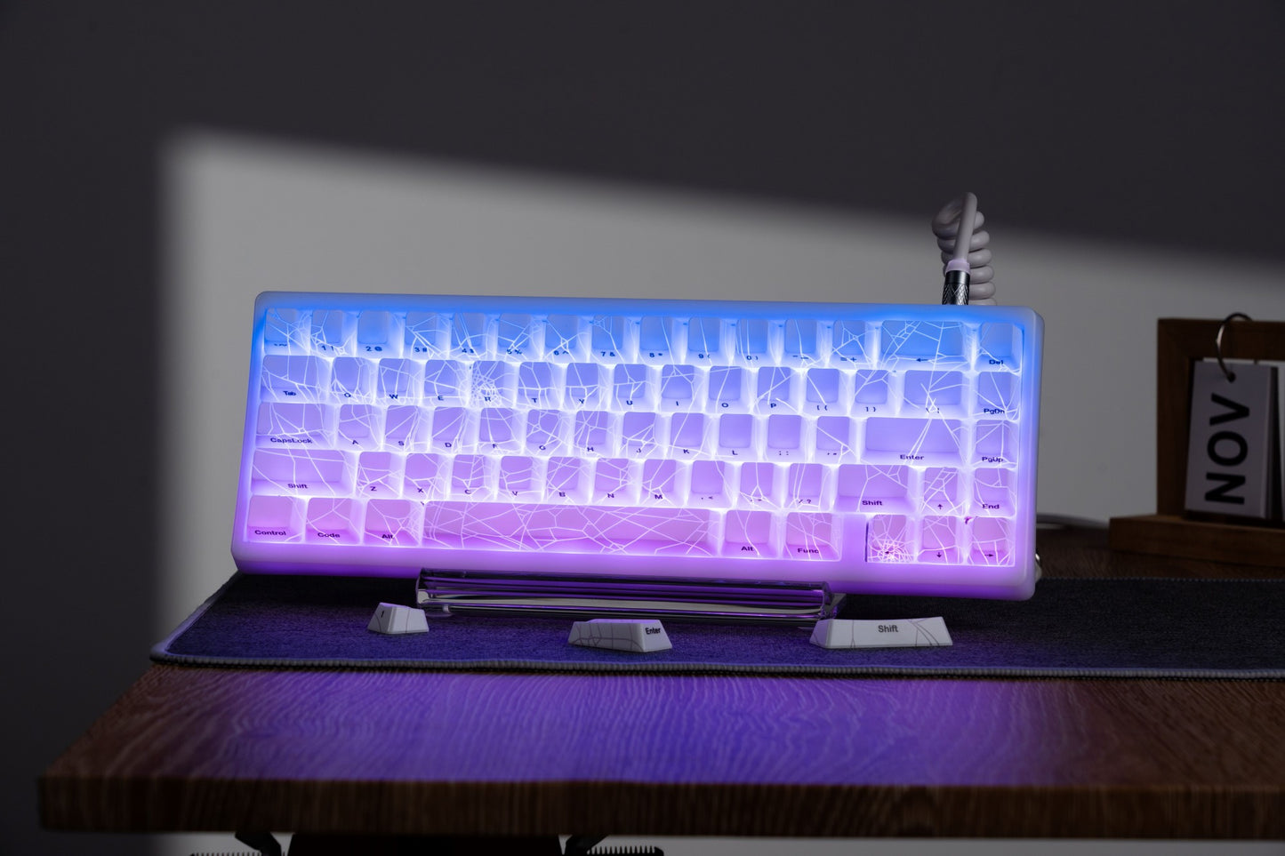 Teclado Mecânico XVX M67 JadeStone com Teclas IMD-Tech Hot Swappable Design Gasket Teclado com Retroiluminação RGB Personalizada Tri-Modo