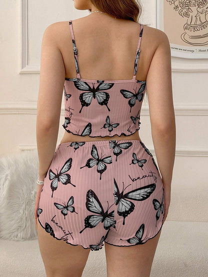 Casual Printed Pajamas For Women Two Pieces Sleepwear Women's Pajama Shorts Loungewear Sets Nightwear Female Home Suit Clothes