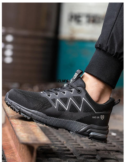 Anti-smash Safety Shoes Men Steel Toe Sneakers Puncture Proof Breathable Work Boots Man Fashion Construction Protective Footwear