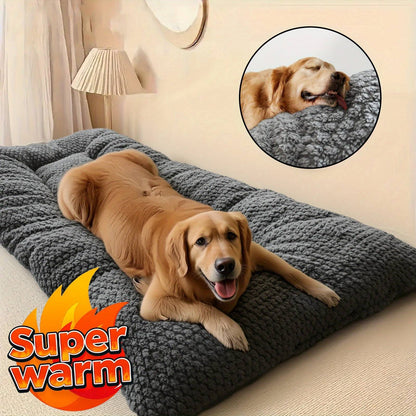Cama para Cães com Almofada Extra Grande para Caixas de Transporte, Borda Elevada, Colchão de Poliéster Ultramacio com Travesseiro para Cães Pequenos, Médios e Grandes