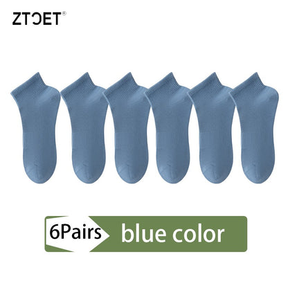 6Pairs Men Socks Combed Cotton Mesh Breathable Odor proof and antibacterial Spring Summer for Male sock New High Quality Man