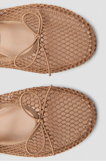 Mesh Summer Ballet Flats Shoes Women Buckle Strap Breathable 2025 New Flats Shoes Ladies Black Mary Janes Footwear Loafers