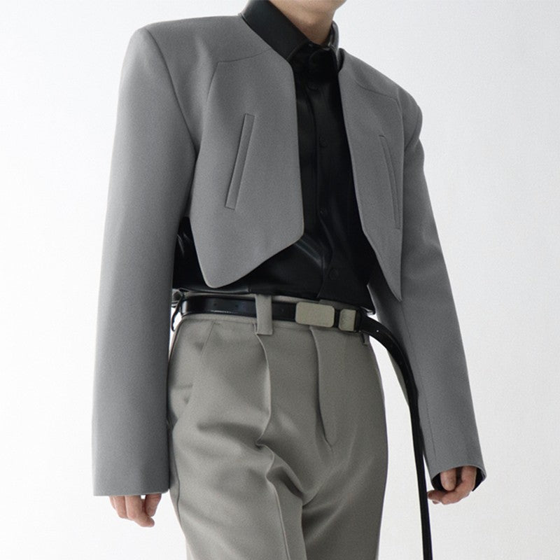 INCERUN Men Blazer Solid Color Open Stitch Long Sleeve Irregular Thin Suits Men 2024 Streetwear Fashion Casual Crop Coats S-5XL
