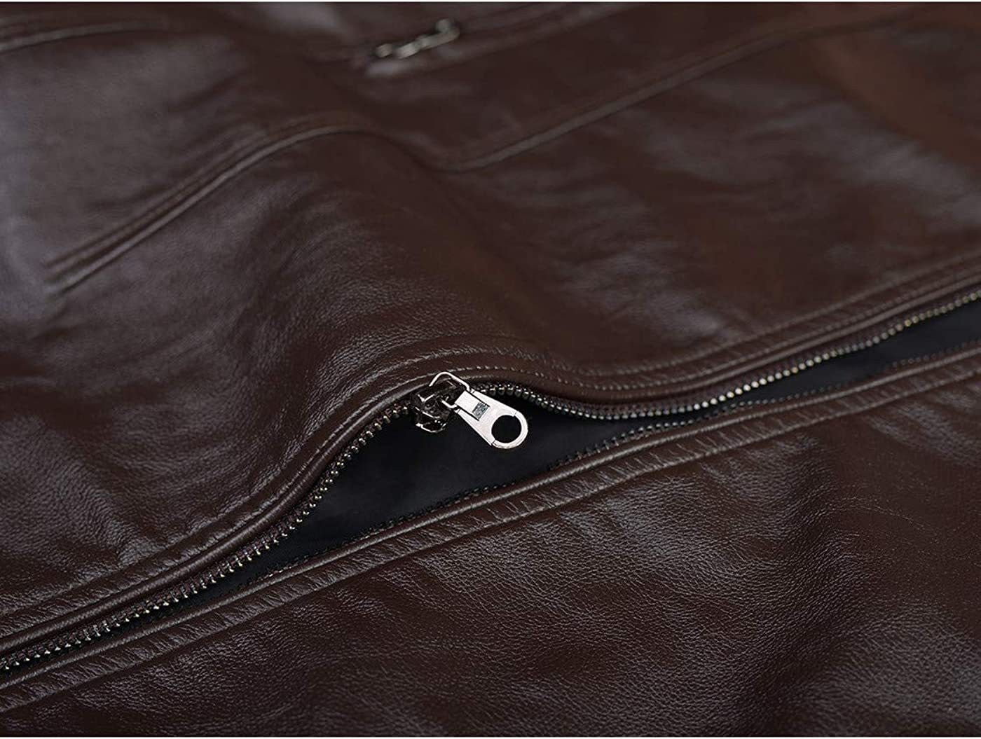 Autumn Winter Men Stand Collar Motorcycle Leather Jacket Coat Brown Black Coffee Multi Color Options Slim Fit Trendy Outerwear