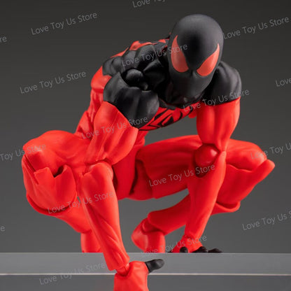 Original Mess Toys Spider Figure Black Suit Neighbor Symbiote Scarlet Spider Kaine Parker Black Red Spider Action Figure Toys