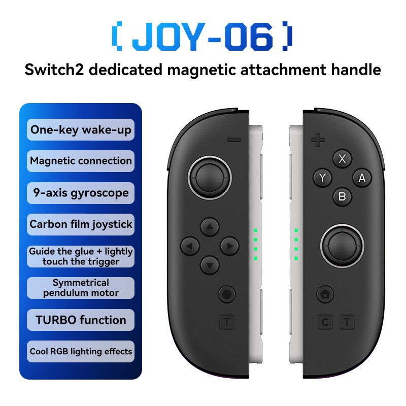 JOY-06 Wireless Game Controller For Switch 2 Magnetic Bluetooth Gamepad with 9-Axis Gyroscope RGB Light Wake-up For NS2 Joycons