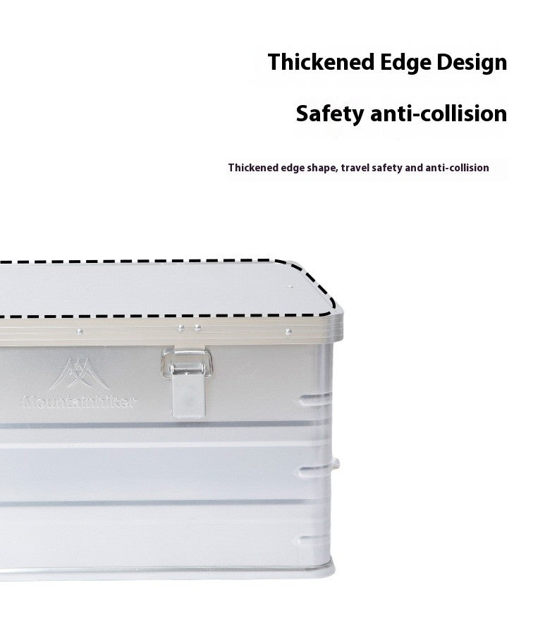 MOUNTAINHIKER Outdoor Storage Box Camping Picnic Travel Aluminum Alloy Large Capacity Box Silver Storage Bag 30-80L