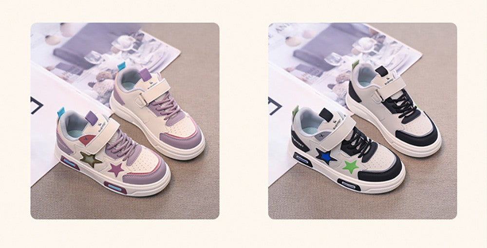 PU Leather Sport Shoes For Children 2025 Trend Fashion Teenager Girl's Sneakers Anti-slippery Kid's Tennis Shoes Running Shoes