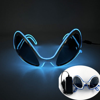 Halloween Funny Sunglasses Boys Girls Personalized Eyewear Alien Style Party Glasses Luminous Neon Light Flashing For Halloween