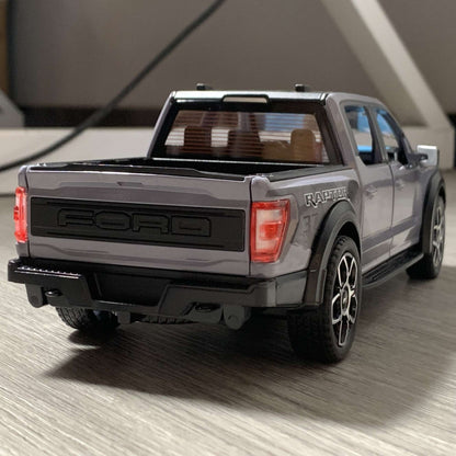 1:20 Ford Raptor F150 Picape Caminhão Brinquedo Carro Modelo Liga Fundido Portas Abrindo Puxar para Trás Som Luz Modelo de Escala Carro Brinquedos para Meninos