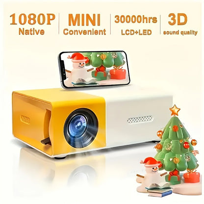 Poderoso Mini Projetor Nativo HD Portátil Suporta Conexão HDMI USB