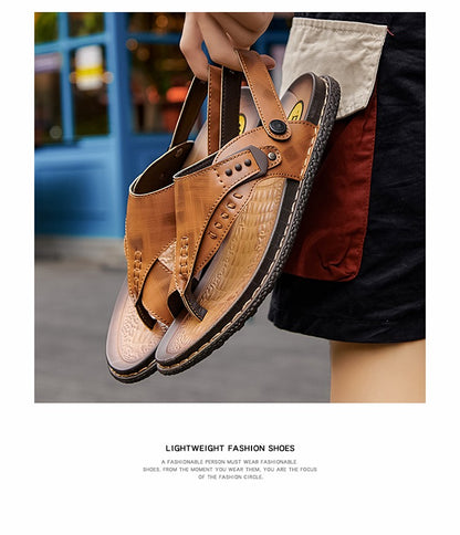 Sandals for men summer breathable and anti slip herringbone sandals dual-use for both external and soft soled men's beach shoes