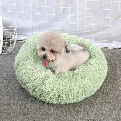 Cama Redonda Para Gatos Casa Macia Pelúcia Longa Ninho Cama Para Animais de Estimação Cesta Para Cães Produtos Para Animais de Estimação Almofada Tapete Animais Sofá Para Dormir Terno Para o Inverno