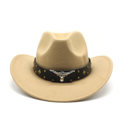 New Women's Men's Wool Western Cowboy Hat For Gentleman Lady Winter Autumn Jazz Cowgirl Cloche Sombrero Caps 2 Big Size