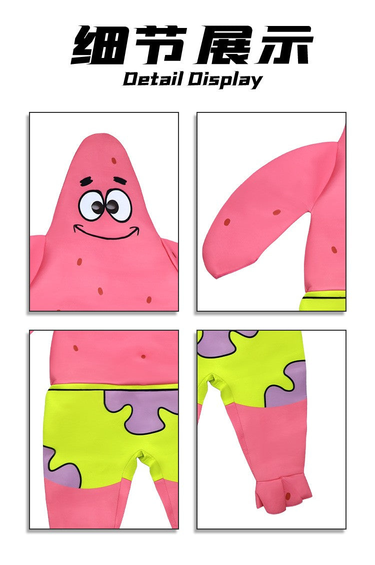 Cartoon SquarePants Cosplay Costume Sponge Patrickstar Jumpsuit for Women Girls Men Boys Halloween Carnival Party Costumes