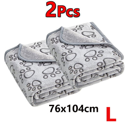 2 Peças Macia Fofa Manta para Pets de Alta Qualidade Desenho Animado Bonito Pata Tapete para Cães Gatos Quente e Confortável
