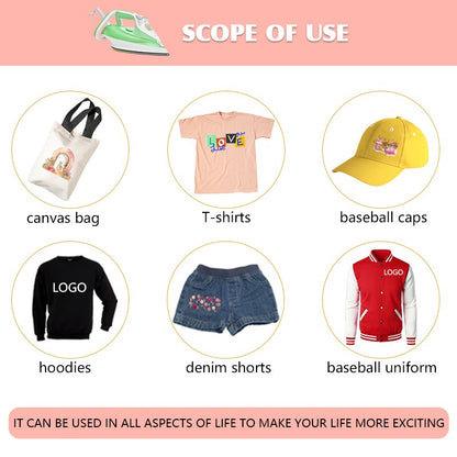 Custom Chest Badges Custom Brand Logo Thermal Stickers on Clothes Heat-Sensitive Patches Heat Vinyl Ironing Stickers Decor