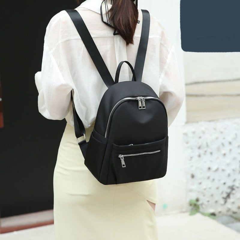 New style women's and men's dual-shoulder backpack, fashionable and versatile for travel, pure color, casual design