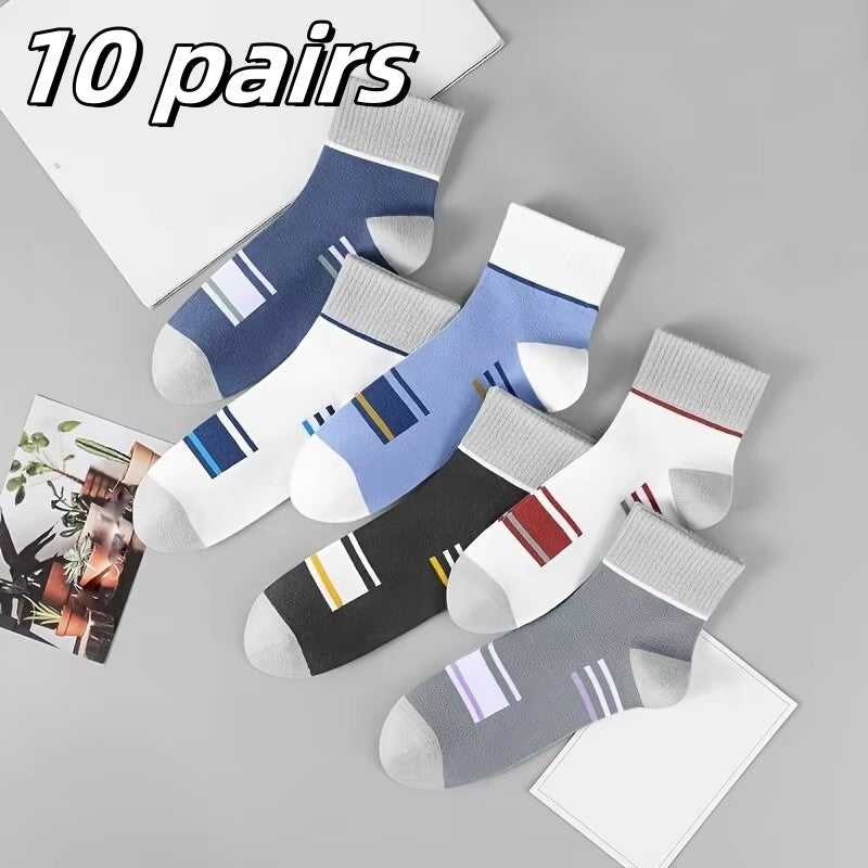5 pairs of breathable cotton sports socks men's bamboo fiber spring, summer and autumn men's socks sweat deodorant business sock