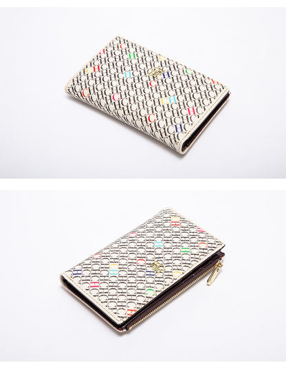 Printed Women's Long Wallet Luxury Brand Retro Classic PVC Material 2025 New Fashionable Simple Card Bag