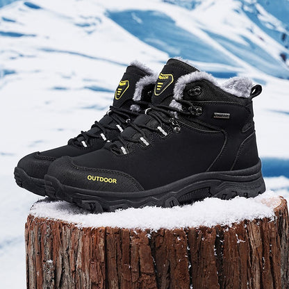 New Men Winter Snow Boots For Waterproof Leather Sneakers Super Warm Men's Boots Outdoor Male Hiking Boots Work Shoes Big Size