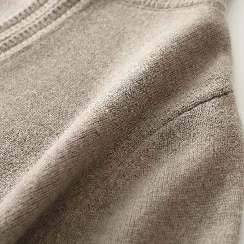 New Men Knitted Half Zipper Style Pullover Pure Australian Wool Sweater Splicing Edge Decoration High quality Thicken Warm Tops