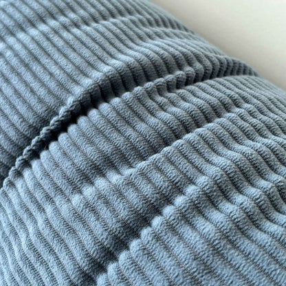 Casual Striped Wedge Floor Pillow Cushion with Side Storage Soft Fluffy Back Support Zippered Cover Hand Wash Gifts for Family