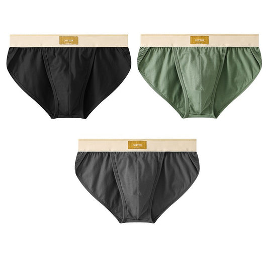 1/3PCS Men's Briefs Cotton Loose Interior Hombre Simple Trendy Comfortable Lingerie Solid Color Sexy Plus Size Men's Underwear