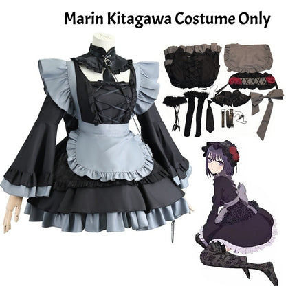 Marin Kitagawa Cosplay Costume Shizuku Kuroe Dress My Dress-Up Darling Anime Halloween Christmas Carnival Suit Role Play Uniform