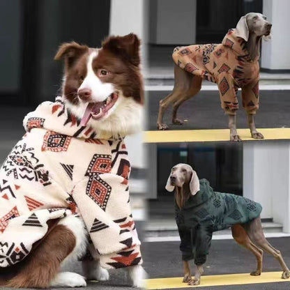 Casaco de Cão com Capuz, Quente de Inverno e Grosso, com Capuz para Cães de Porte Médio e Grande, Roupa de Estimação para Clima Frio, Moletom de Lã Sherpa Térmico para Cães