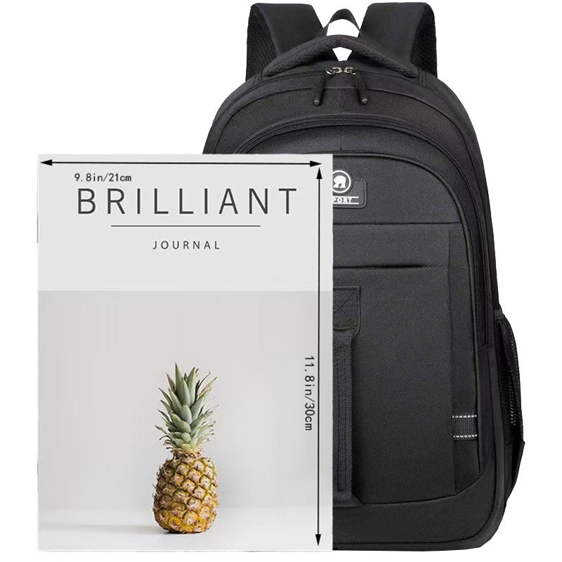 The men's backpack is suitable for business trips. It has a hand-held design with multiple pockets and is a book bag.