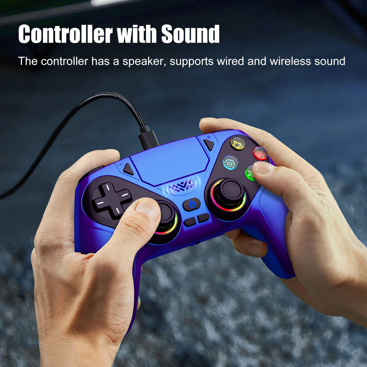 Controller For Playstation 5 PS5/PS5 Pro/Slim/PC,RGB Wireless Gamepad W/Hall Effect Trigger Marco/Turbo Anti-Drift Game Joystick