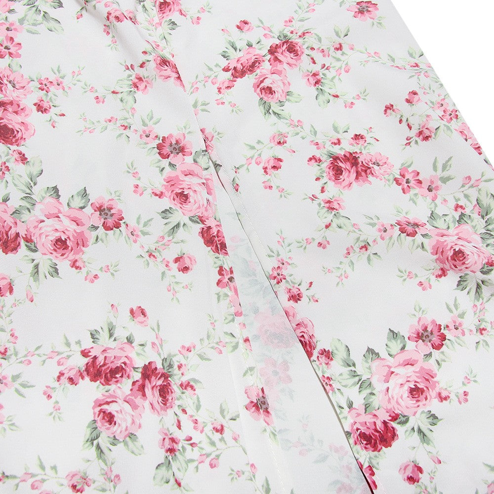 Suninheart Women's Summer Floral Print Dresses Sweet Elegant Midi Holiday Dress