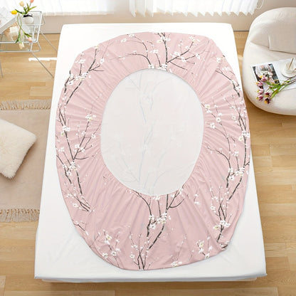 Conjunto de Lençol com Elástico Estampado 3 Peças (1 Lençol com Elástico + 2 Fronhas, Sem Enchimento)