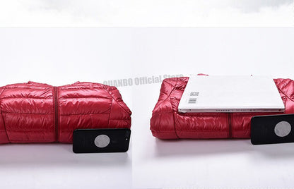 Women Ultra Lightweight Packable Long Puffer Jacket 2023 New Autumn Winter Warm Hat Detachable Hooded Female Coat Parka 5XL 7XL