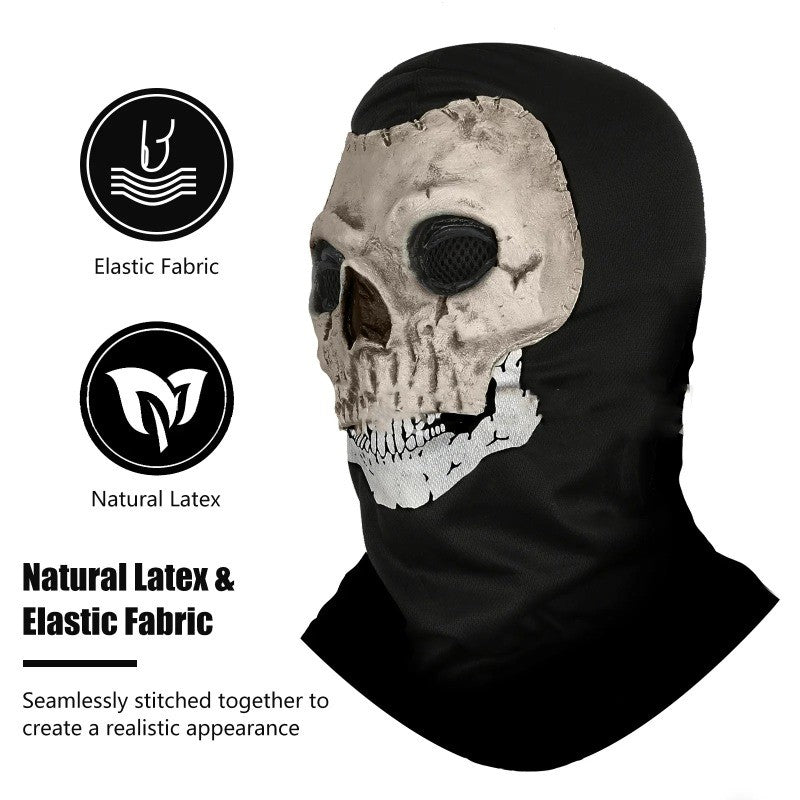 Ghost Skull Head Mask Latex Cod Skeleton Modern Warfare Scary Halloween Cosplay Props Toys for Teen Men Party Decoration