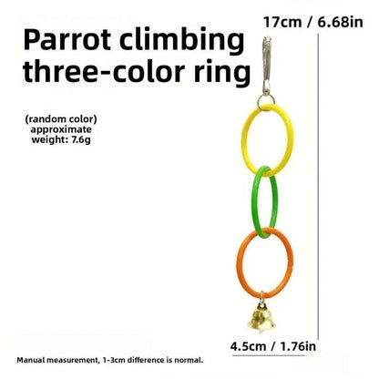 Brinquedo de Balanço Colorido para Papagaios Anéis de Escalada para Pássaros Papagaios Calopsitas Periquitos