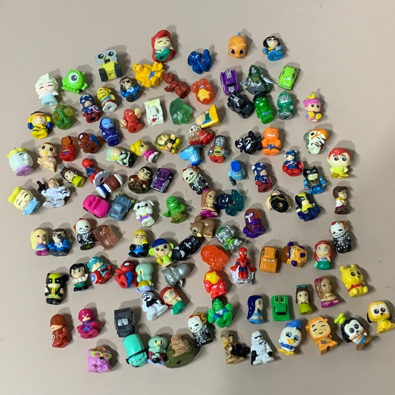 Escolha aleatória 10/25/50pçs Squinkies Mini Bonecos de Borracha Marvel Universe Super-Heróis DC Comics Princesas Disney Pixar Mini Brinquedos