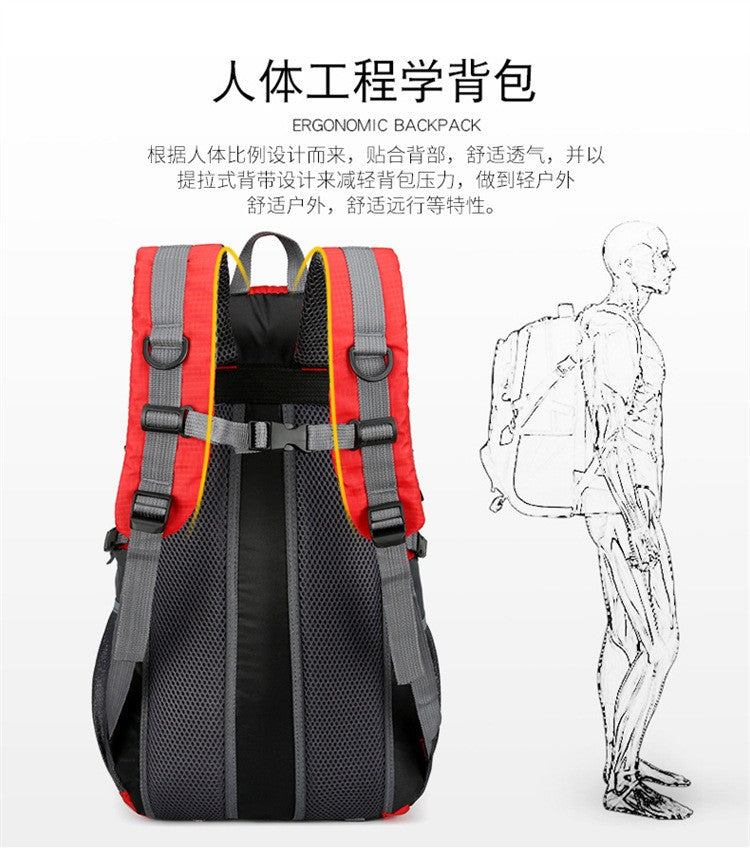 Mochila de Caminhada 40L Leve Viagem Montanhismo Mochila Impermeável Esportiva Escalada Acessórios Masculinos