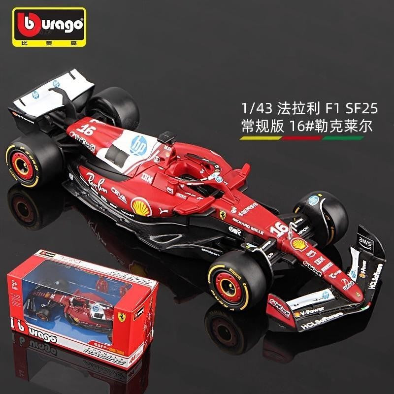 In Stock New 2025 Bburago F1 1:43 Ferrari Sf25 #44 #16 Alloy Miniature Diecast Model Formula Racing Toy F1 Car Ornament Gift