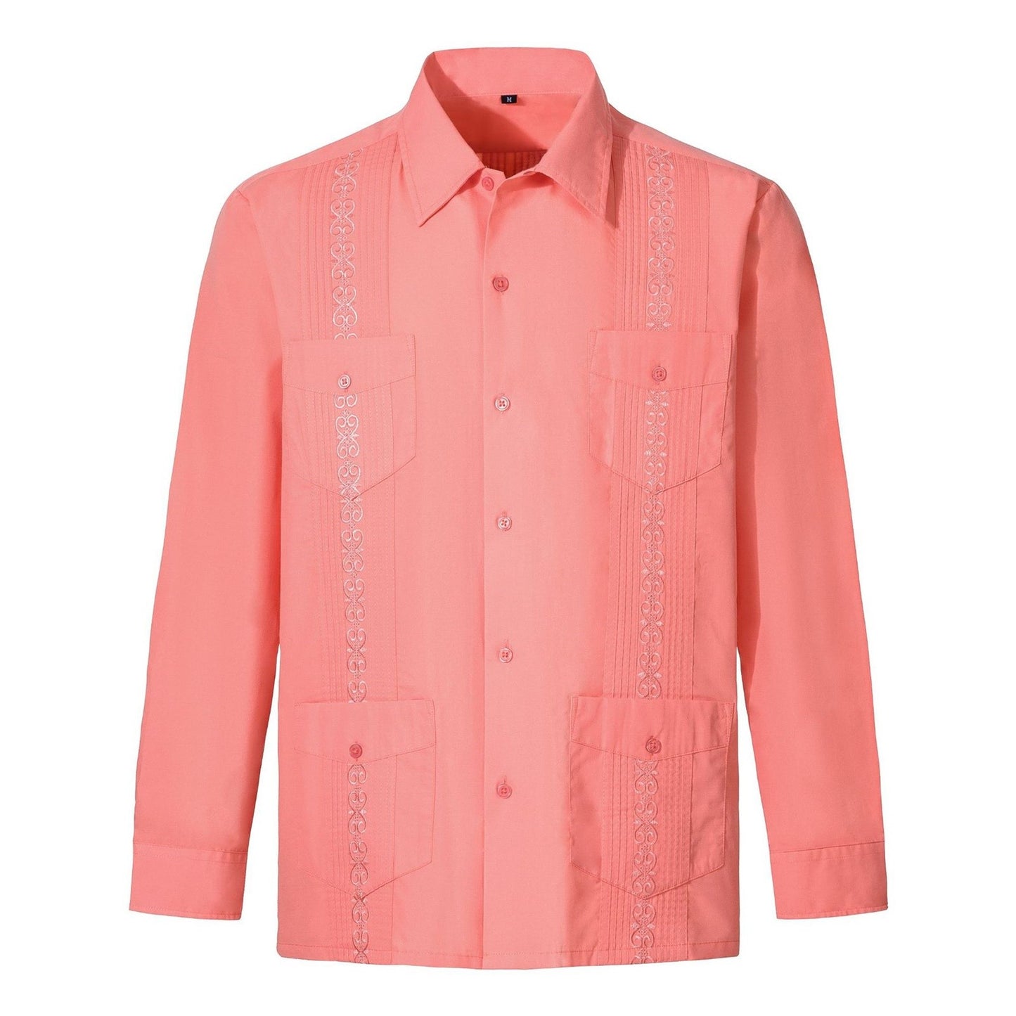 Hawaiian Shirts Men Advanced Breathable Trendy Men'S Guayabera Long Sleeve Button Up Cuban Beach Casual Embroidered Dress ????