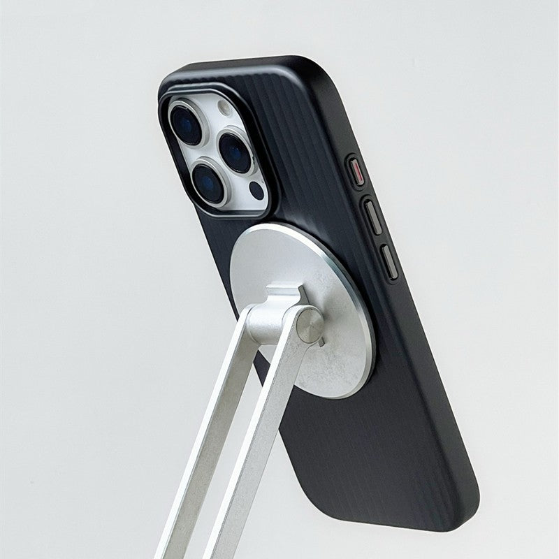 Capinha para Celular Magsafe com Listras 3D Fashion "Plating" para iPhone 17 16 15 14 Pro Max, à Prova de Choque, Carregamento Sem Fio, Capa Fosca