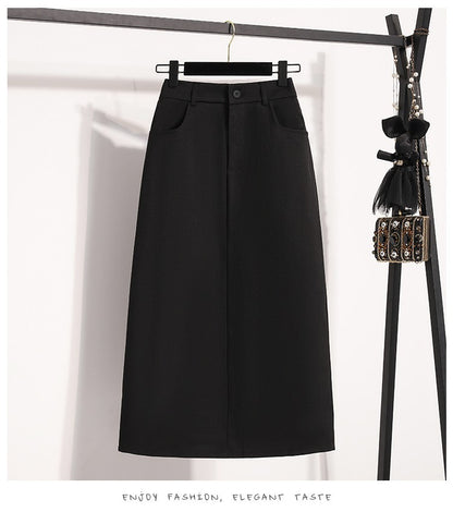 Suit Half-body Skirt Women's Large Size Autumn New Fashion Elegant Commuting Medium-length Package Hip Skirts Loose A-line Skirt